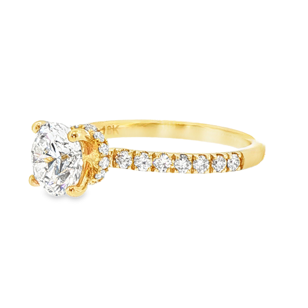 18K Yellow Gold Hidden Halo Lab Grown Diamond Ring Image 2 Monarch Jewelry Winter Park, FL