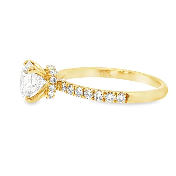 18K Yellow Gold Hidden Halo Lab Grown Diamond Ring Image 3 Monarch Jewelry Winter Park, FL