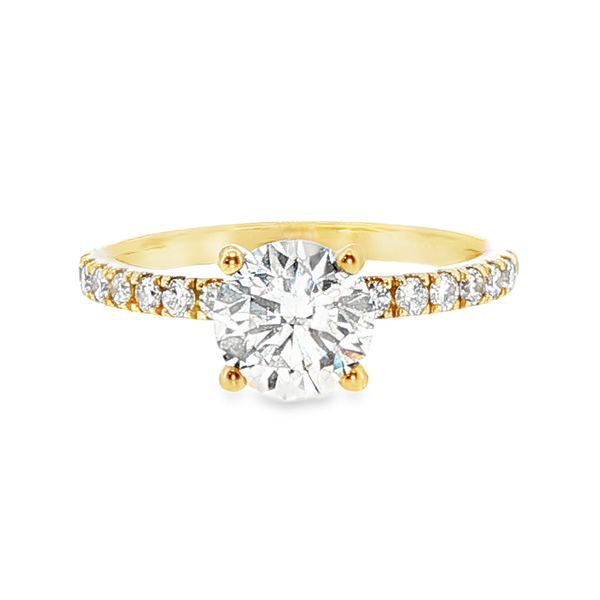 18K Yellow Gold Hidden Halo Lab Grown Diamond Ring Monarch Jewelry Winter Park, FL