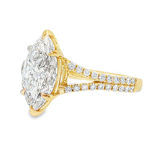 14K Yellow Gold Lab Grown Diamond Split Band Engagement Ring Image 2 Monarch Jewelry Winter Park, FL