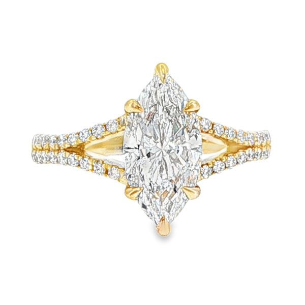 14K Yellow Gold Lab Grown Diamond Split Band Engagement Ring Monarch Jewelry Winter Park, FL