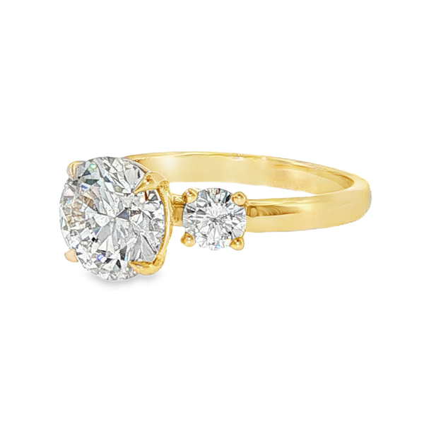 14K Yellow Gold 3 Stone Lab Grown Diamond Ring Image 2 Monarch Jewelry Winter Park, FL