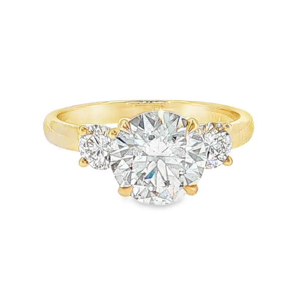 14K Yellow Gold 3 Stone Lab Grown Diamond Ring Monarch Jewelry Winter Park, FL