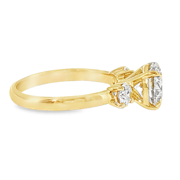 14K Yellow Gold Lab Grown Diamond 3 Stone Engagement Ring Image 4 Monarch Jewelry Winter Park, FL