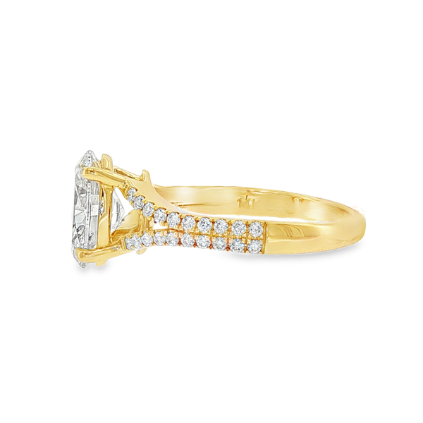 14K Yellow Gold Oval Lab Grown Diamond Engagement Ring Image 2 Monarch Jewelry Winter Park, FL