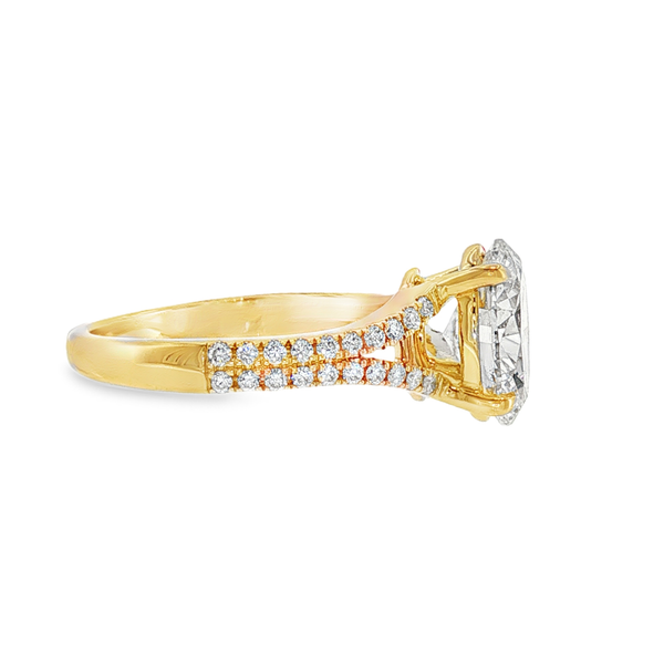 14K Yellow Gold Oval Lab Grown Diamond Engagement Ring Image 3 Monarch Jewelry Winter Park, FL