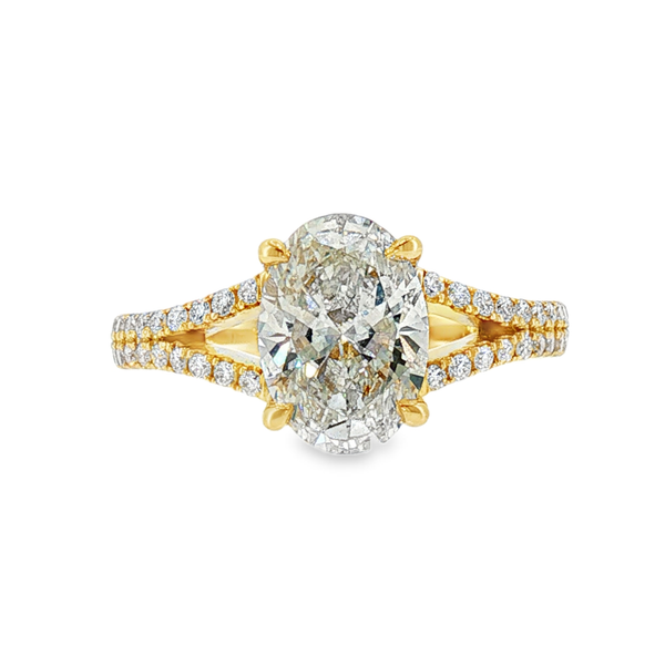 14K Yellow Gold Oval Lab Grown Diamond Engagement Ring Monarch Jewelry Winter Park, FL