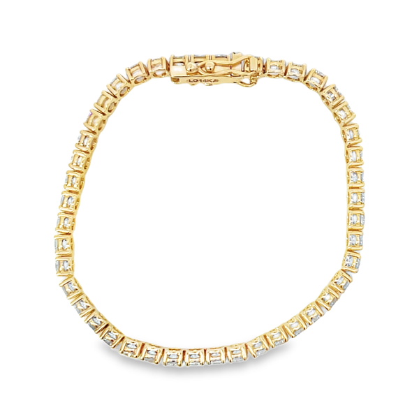 Yellow Gold Lab Grown Diamond Tennis Bracelet Image 4 Monarch Jewelry Winter Park, FL