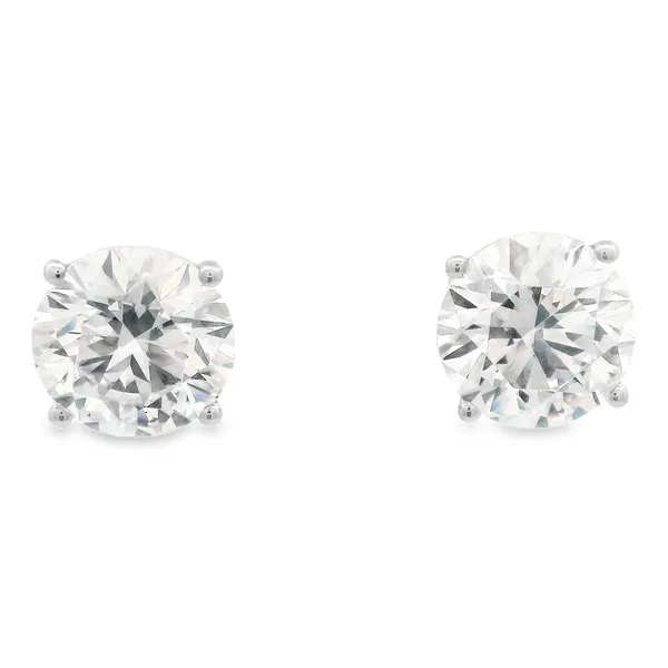 14K White Gold Lab Grown Diamond Screw Back Earrings Image 2 Monarch Jewelry Winter Park, FL