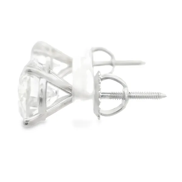 14K White Gold Lab Grown Diamond Screw Back Earrings Image 3 Monarch Jewelry Winter Park, FL