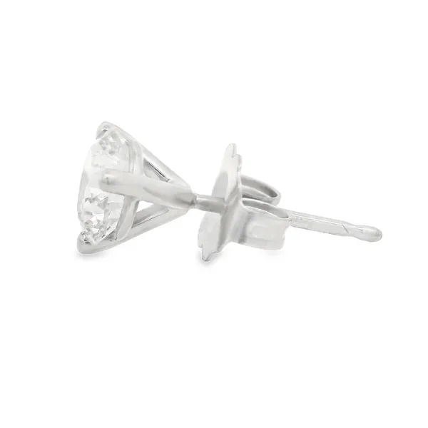 14K White Gold Lab Grown Diamond Stud Earrings Image 3 Monarch Jewelry Winter Park, FL