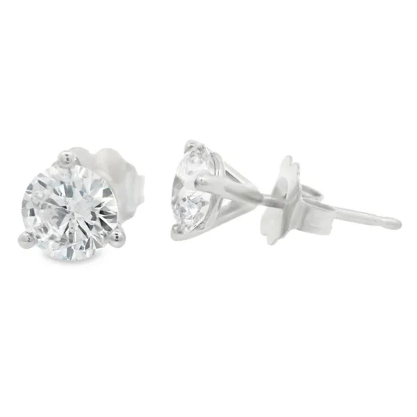 14K White Gold Lab Grown Diamond Stud Earrings Monarch Jewelry Winter Park, FL