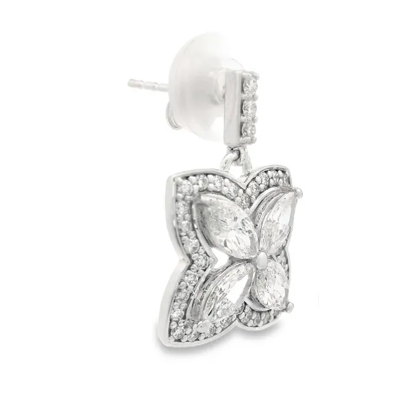 14K White Gold Lab Grown Diamond Earrings Image 2 Monarch Jewelry Winter Park, FL