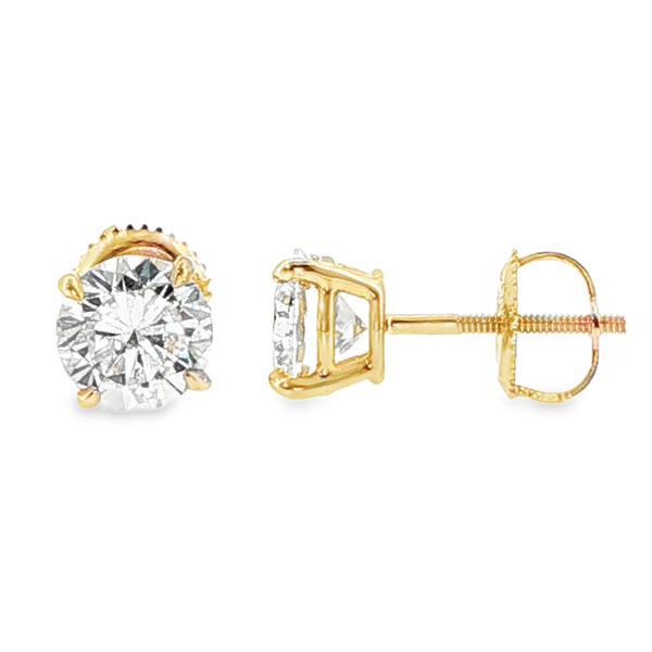 14K Yellow Gold Lab Grown Diamond Earrings Image 2 Monarch Jewelry Winter Park, FL