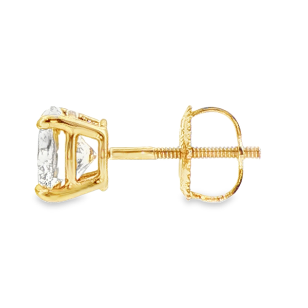 14K Yellow Gold Lab Grown Diamond Earrings Image 3 Monarch Jewelry Winter Park, FL