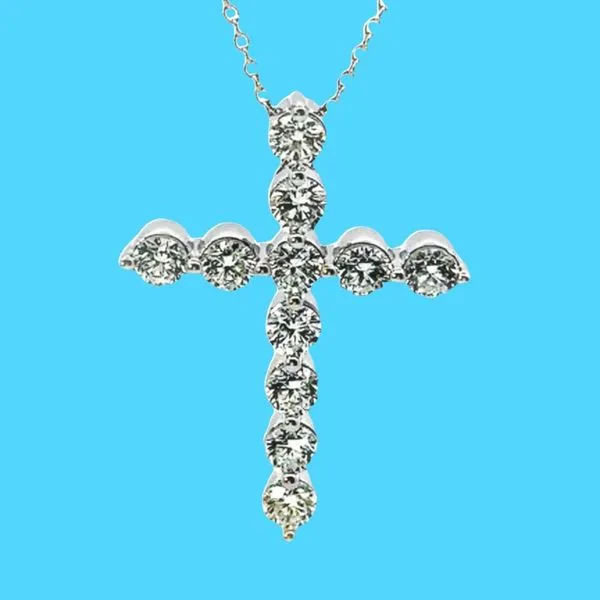 14KW 2.0ctw Lab Grown Diamond Cross Necklace 880-00080 Monarch Jewelry Winter Park, FL