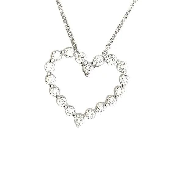 14Karat White Gold Lab Grown Heart Pendant, 1cttw 880-00087 Image 2 Monarch Jewelry Winter Park, FL