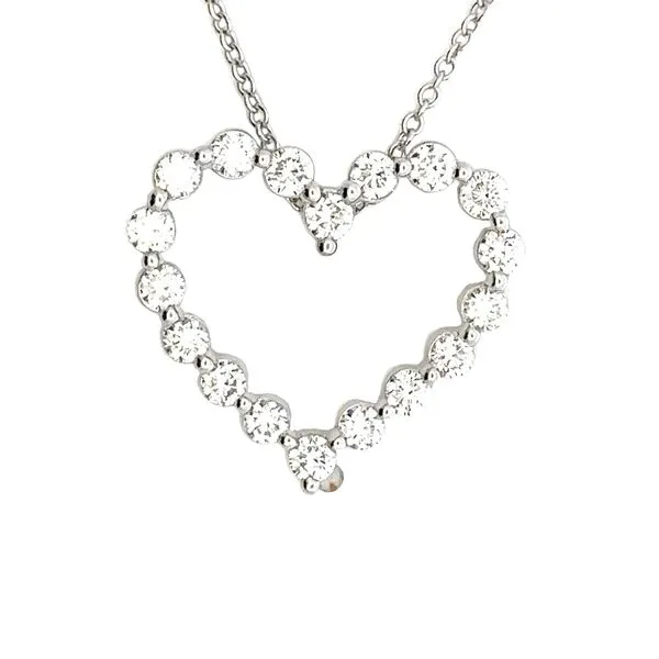 14Karat White Gold Lab Grown Heart Pendant, 1cttw 880-00087 Monarch Jewelry Winter Park, FL