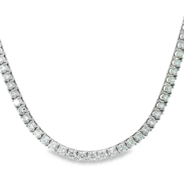 14K White Gold Lab Grown Diamond Tennis Necklace Image 2 Monarch Jewelry Winter Park, FL