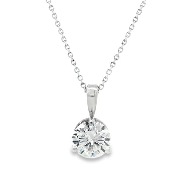 14K White Gold Solitaire Lab Grown Diamond Necklace Image 2 Monarch Jewelry Winter Park, FL