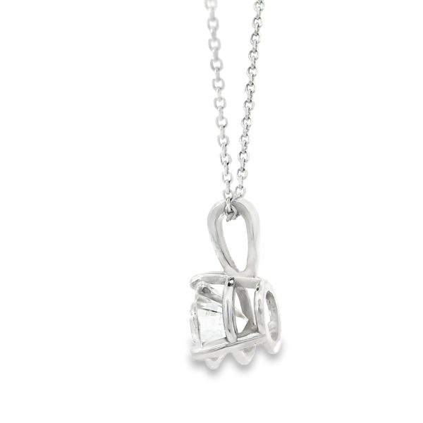 14K White Gold Solitaire Lab Grown Diamond Necklace Image 3 Monarch Jewelry Winter Park, FL