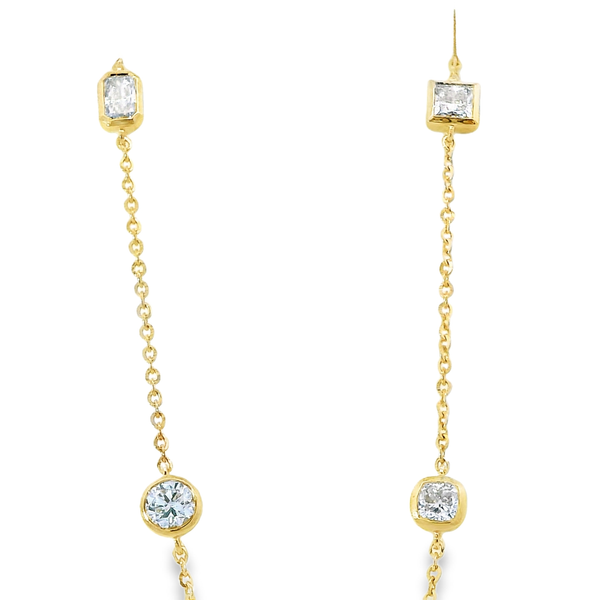 14K Yellow Gold Bezel Set Station Necklace Image 2 Monarch Jewelry Winter Park, FL