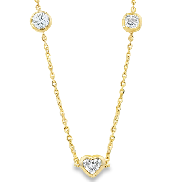 14K Yellow Gold Bezel Set Station Necklace Monarch Jewelry Winter Park, FL