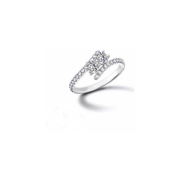 14K White Gold Two Stone Diamond Engagement Ring Moore Jewelers Laredo, TX