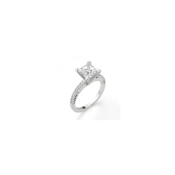 14K White Gold Princess Cut Diamond Engagement Ring Moore Jewelers Laredo, TX
