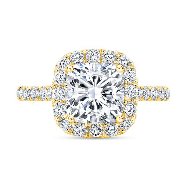 14K Yellow Gold Halo Diamond Engagement Ring Moore Jewelers Laredo, TX