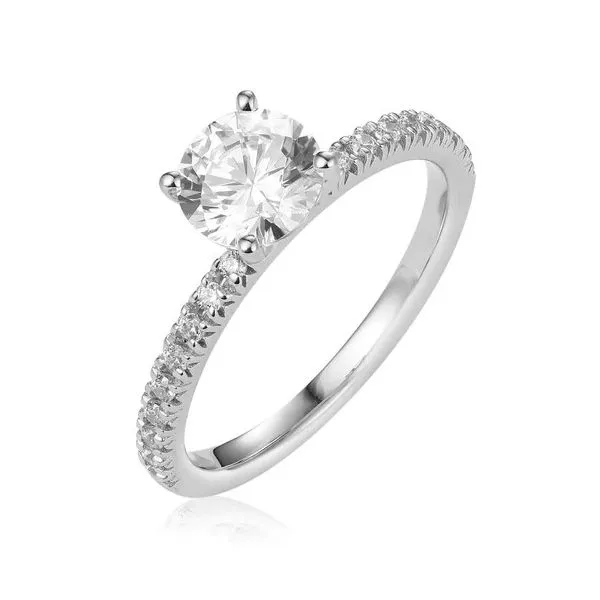 14K White Gold Traditional Diamond Engagement Ring Moore Jewelers Laredo, TX