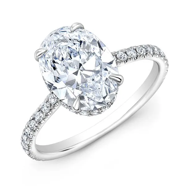 14K White Gold Hidden Halo Labgrown Diamond Engagement Ring Moore Jewelers Laredo, TX