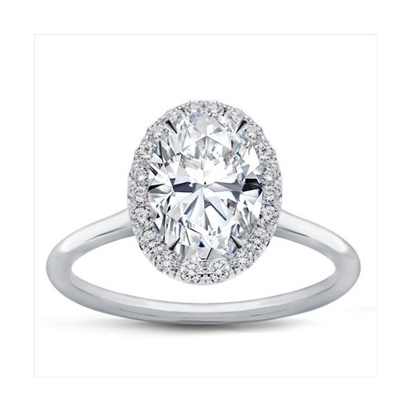 14K White Gold Halo Labgrown Diamond Engagement Ring Moore Jewelers Laredo, TX