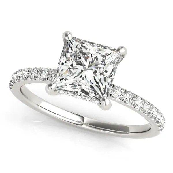 14K White Gold Hidden Halo Labgrown Diamond Engagement Ring Moore Jewelers Laredo, TX