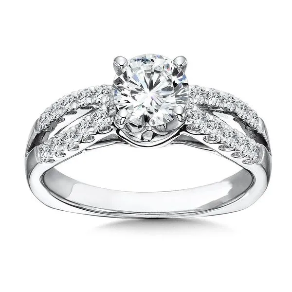 14K White Gold Split Shank Labgrown Diamond Engagement Ring Moore Jewelers Laredo, TX