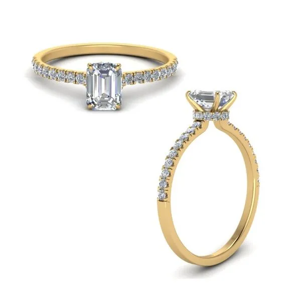 14K Yellow Gold Hidden Halo Labgrown Diamond Engagement Ring Moore Jewelers Laredo, TX