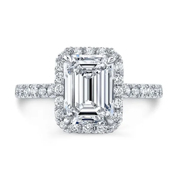 14K White Gold Halo Labgrown Diamond Engagement Ring Moore Jewelers Laredo, TX