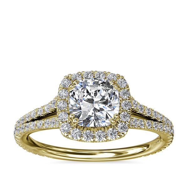 14K Yellow Gold Halo Labgrown Diamond Engagement Ring Moore Jewelers Laredo, TX