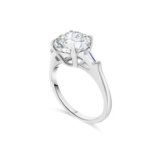 14K White Gold Three Stone Lab Grown Diamond Engagement Ring Image 2 Moore Jewelers Laredo, TX