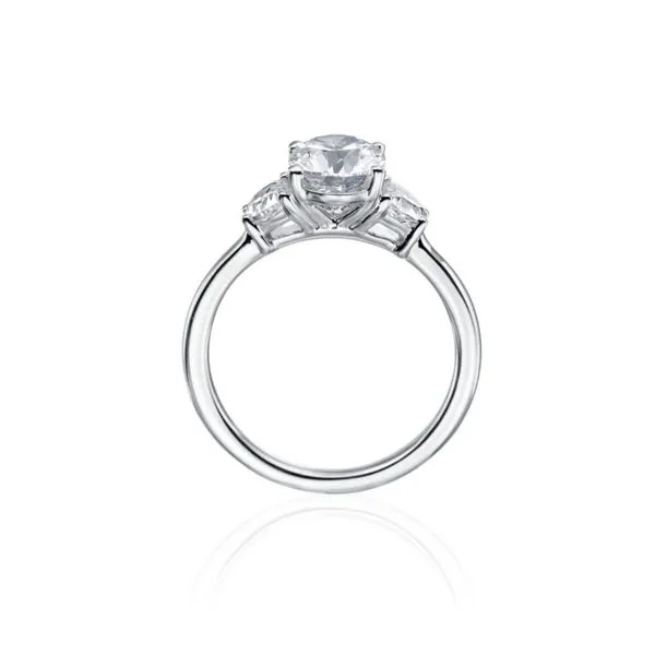 14K White Gold Three Stone Lab Grown Diamond Engagement Ring Image 2 Moore Jewelers Laredo, TX