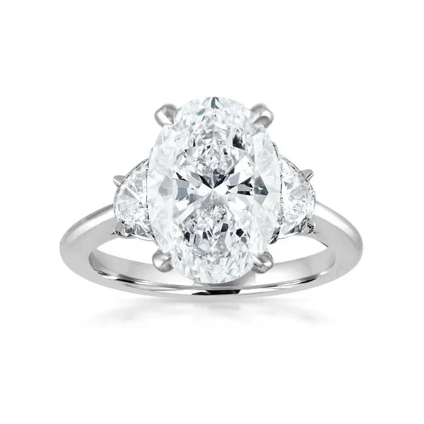 14K White Gold Three Stone Lab Grown Diamond Engagement Ring Moore Jewelers Laredo, TX