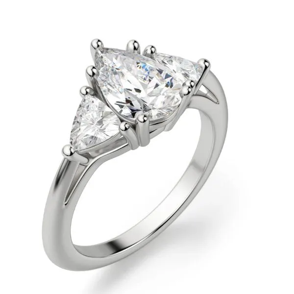 14K White Gold Three Stone Lab Grown Diamond Engagement Ring Image 2 Moore Jewelers Laredo, TX