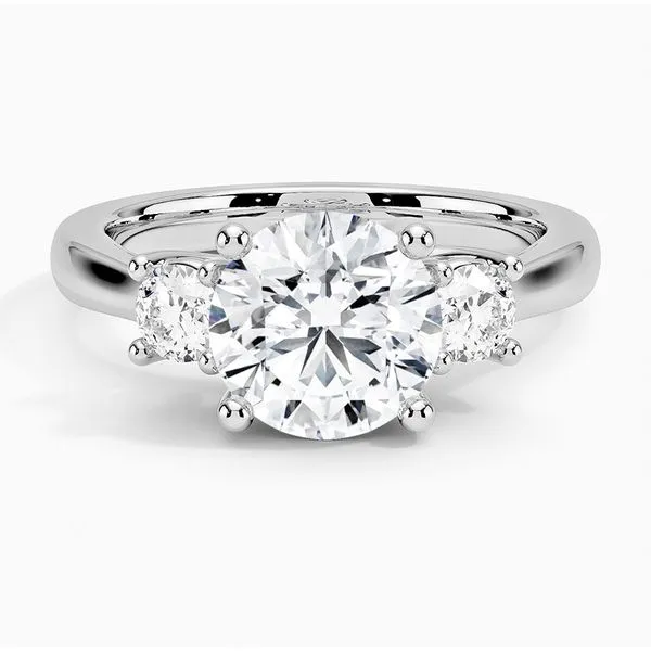 14K White Gold Three Stone Lab Grown Diamond Engagement Ring Moore Jewelers Laredo, TX