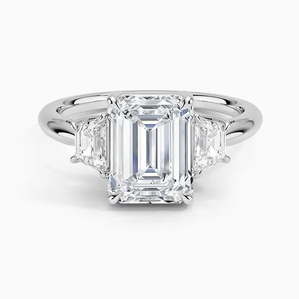 14K White Gold Three Stone Diamond Engagement Ring Moore Jewelers Laredo, TX