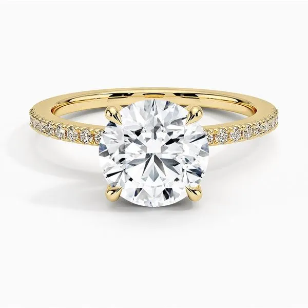14K Yellow Gold Hidden Halo Diamond Enagement Ring Moore Jewelers Laredo, TX