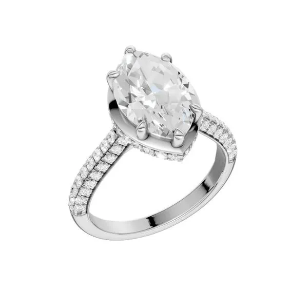 14K White Gold Hidden Halo Labgrown Diamond Engagement Ring Image 2 Moore Jewelers Laredo, TX