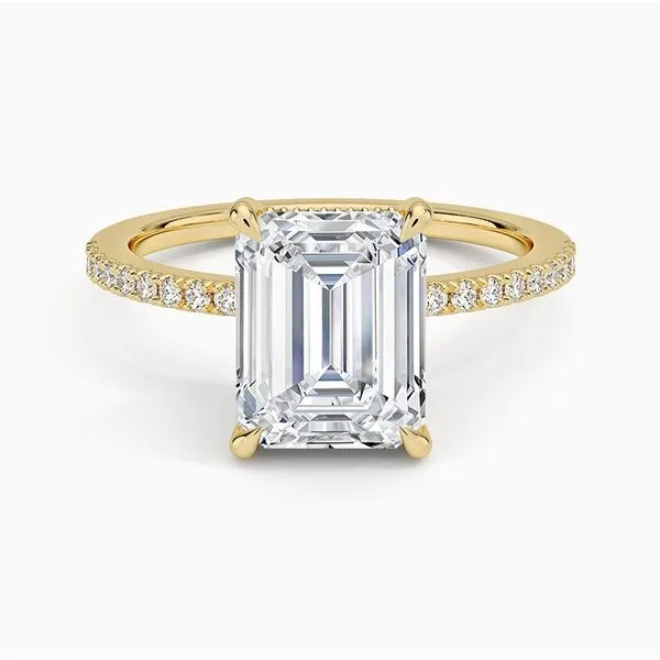 14K Yellow Gold Hidden Halo Diamond Enagement Ring Moore Jewelers Laredo, TX