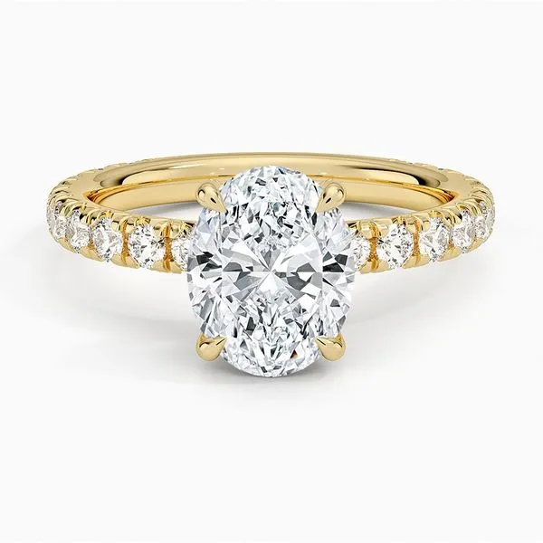 14K Yellow Gold Hidden Halo Diamond Enagement Ring Moore Jewelers Laredo, TX