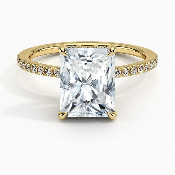 14K Yellow Gold Hidden Halo Diamond Engagement Ring Moore Jewelers Laredo, TX