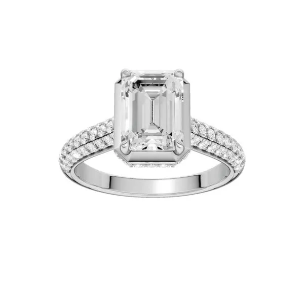 14K White Gold Hidden Halo Labgrown Diamond Engagement Ring Moore Jewelers Laredo, TX